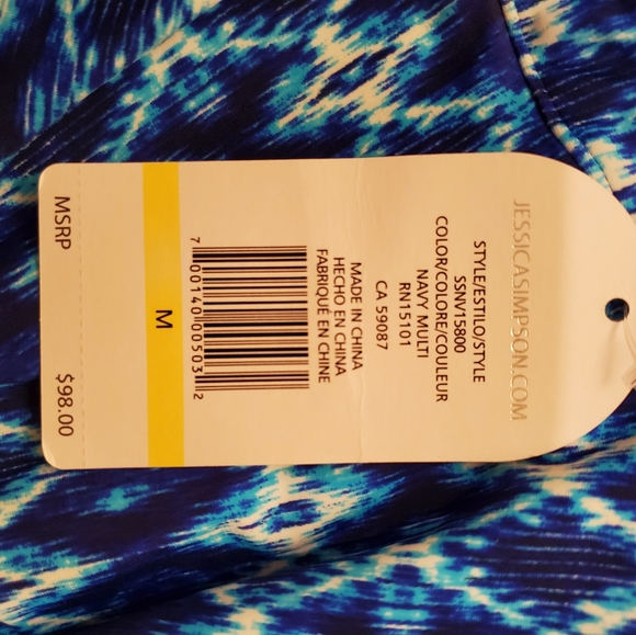 Sold 🤑 NEW Jessica Simpson strapless swimsuit one piece M - Picture 4 of 5